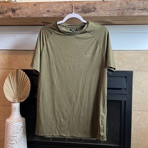 boohooMAN army green athletic tee